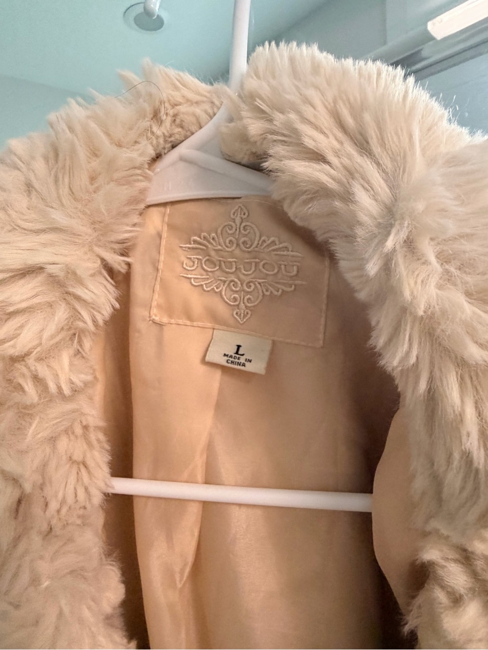 Jou Jou Cream Plush Teddy Jacket - Picture 2 of 3